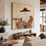 Vintage Americana Art | Hat & Wine Solitude