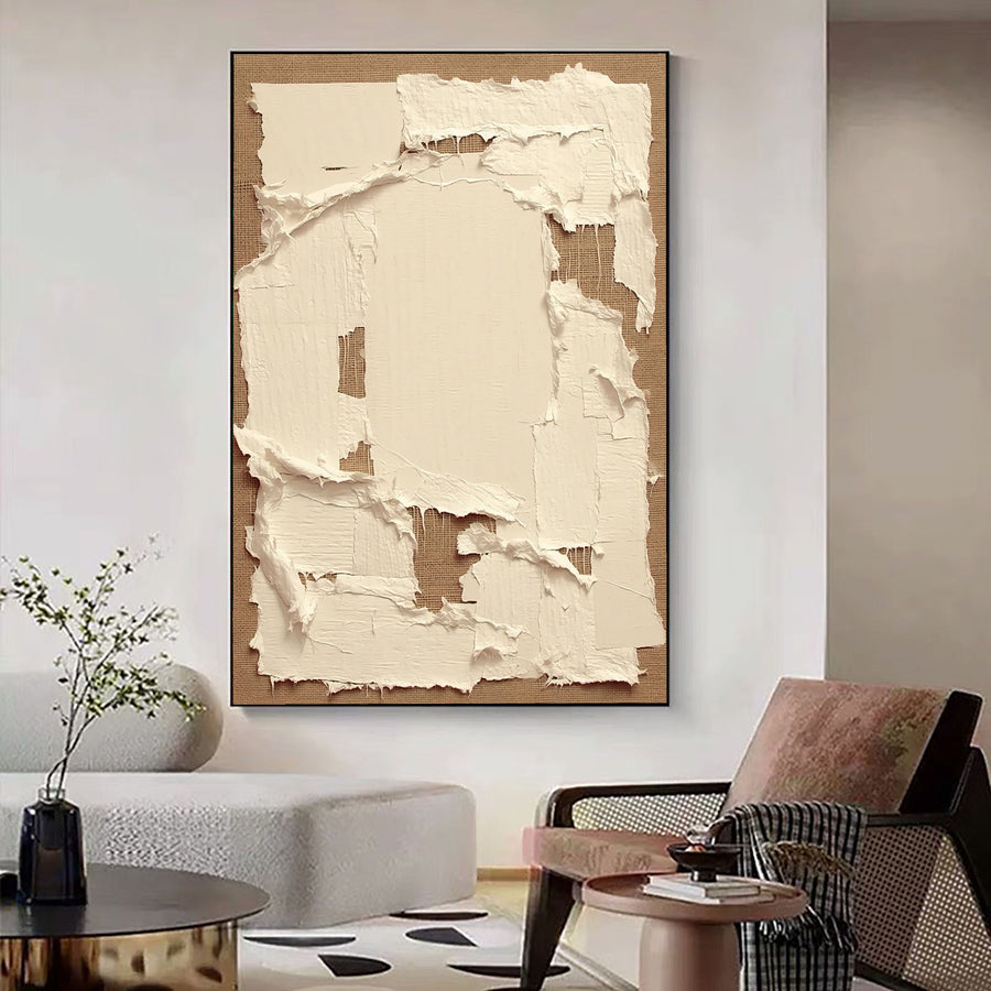 Wabi-Sabi Art | Frayed Linen & Plaster