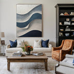 3D-Textured Art | Blue Wave Relief