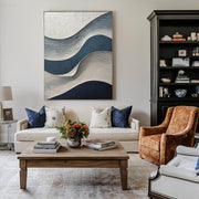 3D-Textured Art | Blue Wave Relief