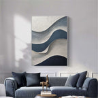 3D-Textured Art | Blue Wave Relief