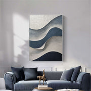 3D-Textured Art | Blue Wave Relief
