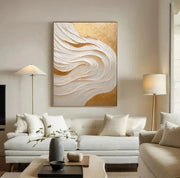 3D-Textured Art | Golden Wave Flow