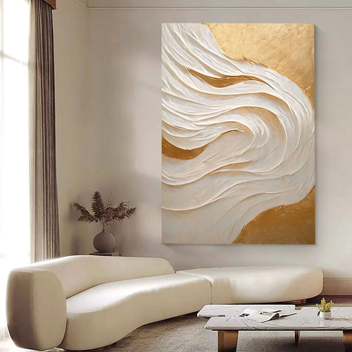 3D-Textured Art | Golden Wave Flow