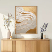 3D-Textured Art | Golden Wave Flow