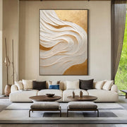 3D-Textured Art | Golden Wave Flow