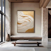 3D-Textured Art | Golden Wave Flow
