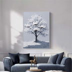 3D-Textured Art | Textured White Blossom Tree