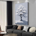 3D-Textured Art | Textured White Blossom Tree