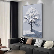 3D-Textured Art | Textured White Blossom Tree