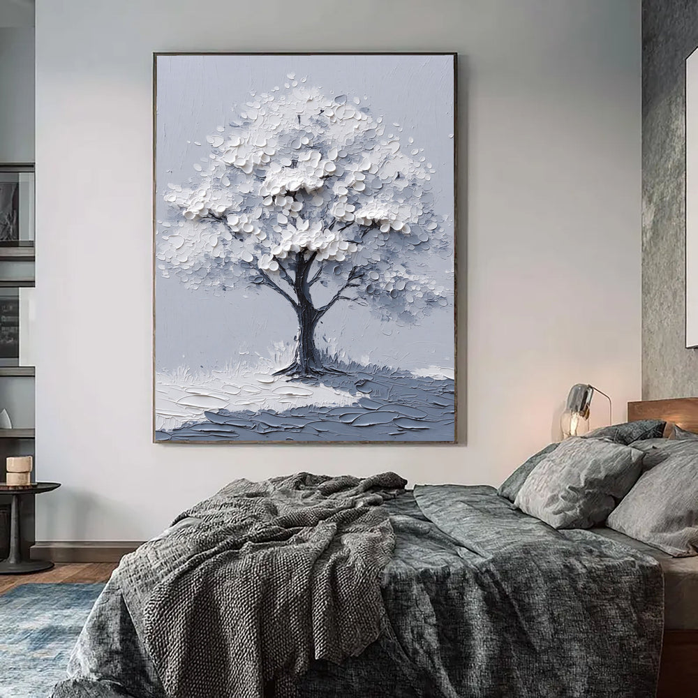 3D-Textured Art | Textured White Blossom Tree