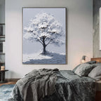 3D-Textured Art | Textured White Blossom Tree