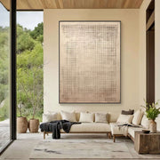Wabi-Sabi Art | Weathered Grid Meditation