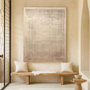 Wabi-Sabi Art | Weathered Grid Meditation