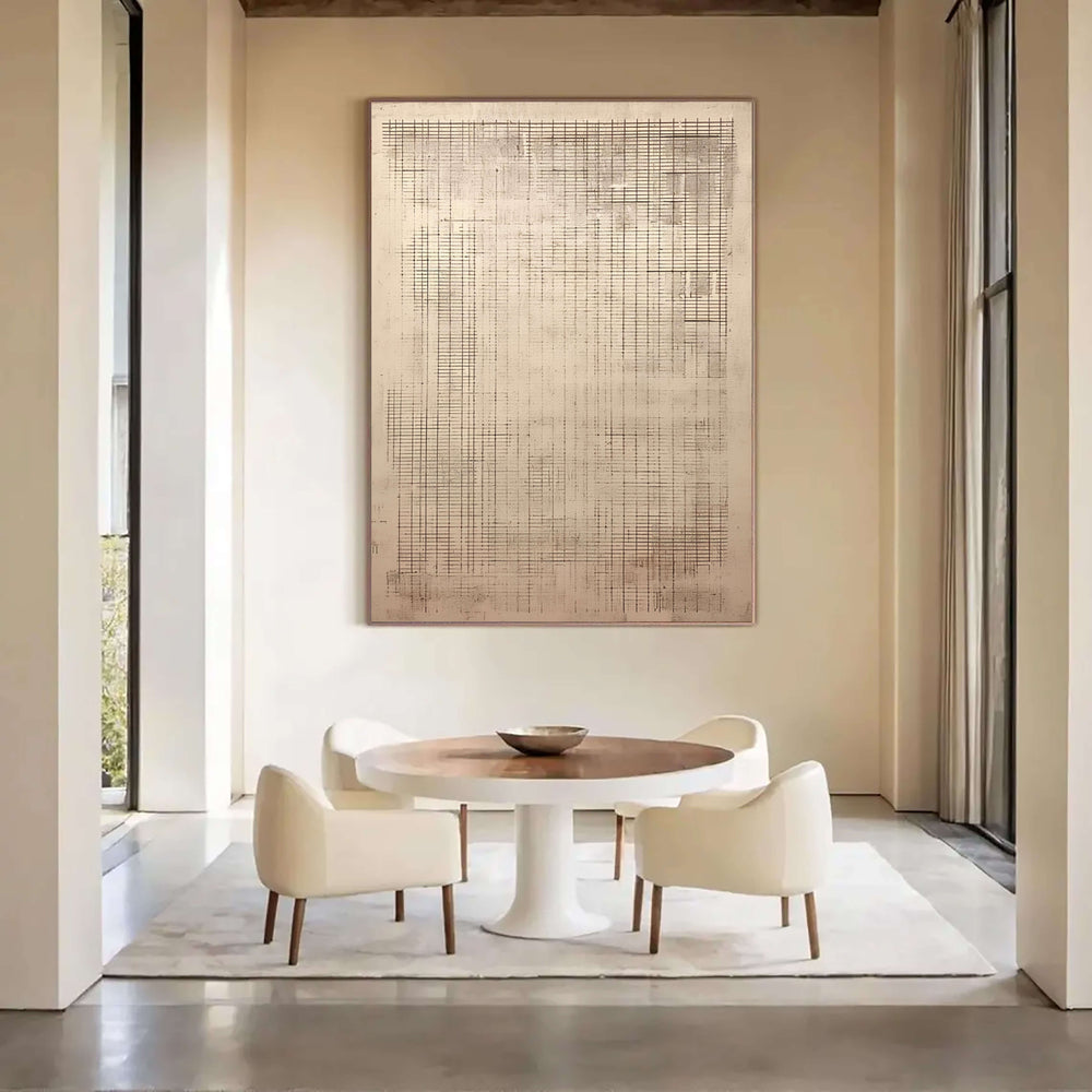 Wabi-Sabi Art | Weathered Grid Meditation
