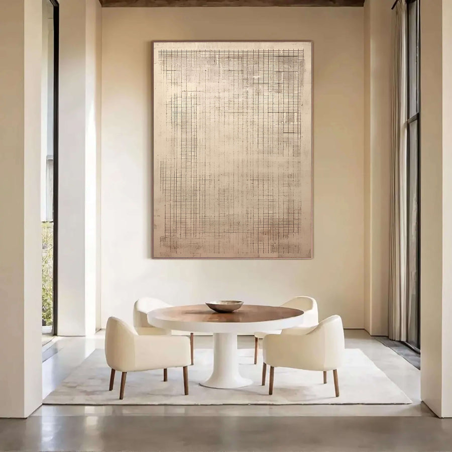 Wabi-Sabi Art | Weathered Grid Meditation