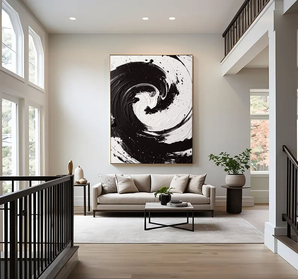 3D-Textured Art | Monochrome Swirl Motion