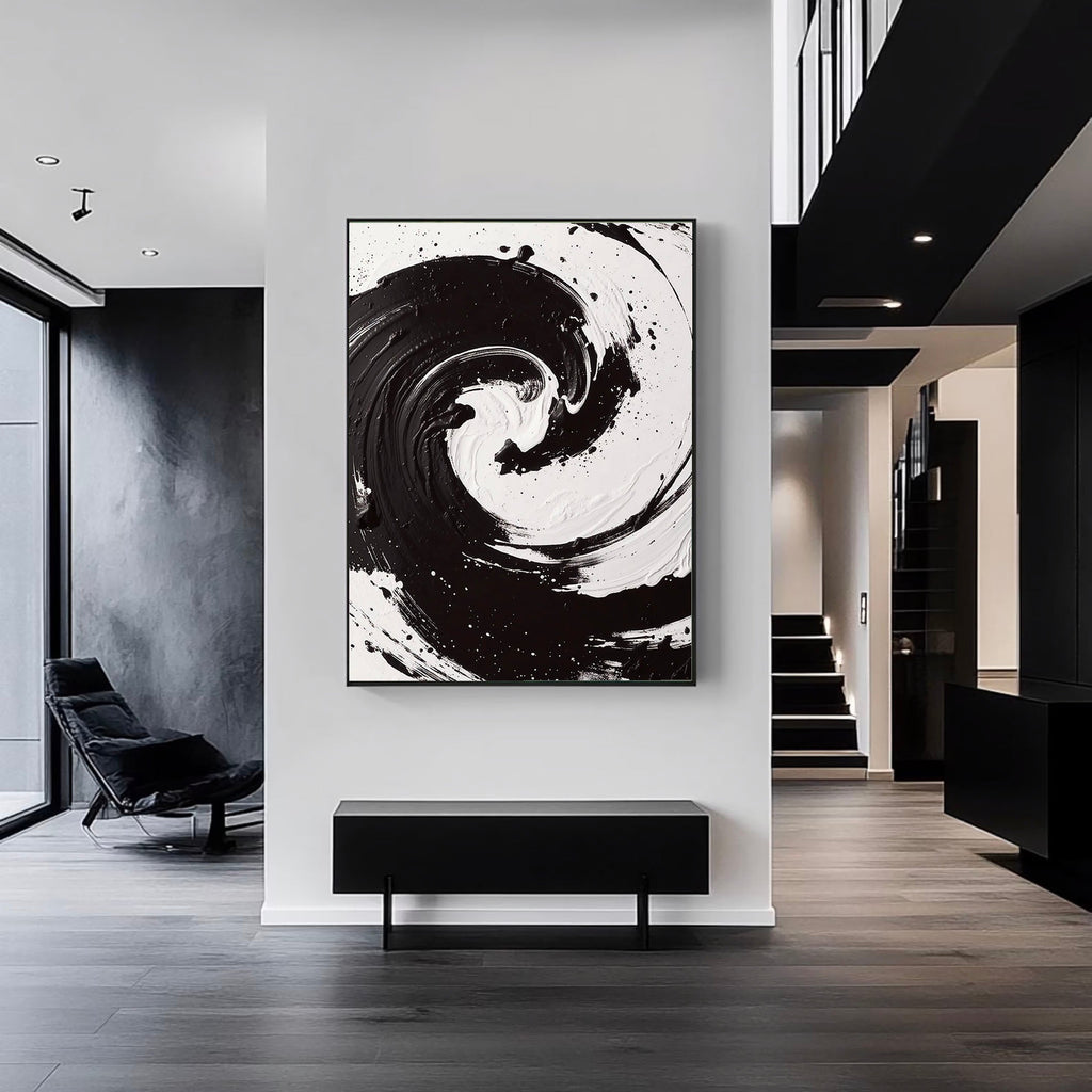 3D-Textured Art | Monochrome Swirl Motion