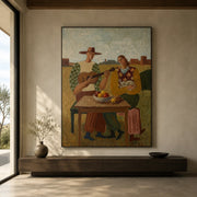 Vintage Americana Art | Prairie Folk Guitar Serenade-1