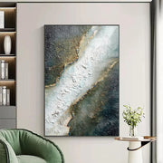 3D-Textured Art | Gilded Cracked Flow