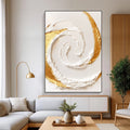 Contemporary Luxe Art | Gilded White Swirl