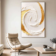 Contemporary Luxe Art | Gilded White Swirl
