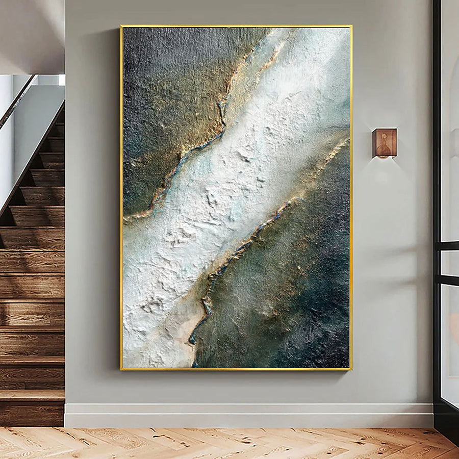 3D-Textured Art | Gilded Cracked Flow