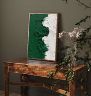 3D-Textured Art | Green White Texture Split
