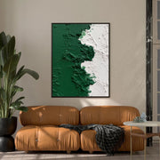 3D-Textured Art | Green White Texture Split