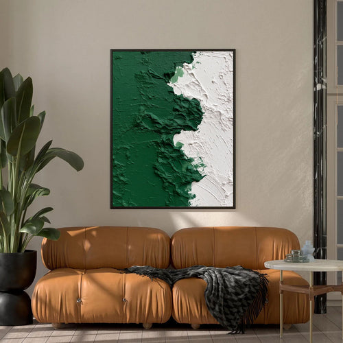 3D-Textured Art | Green White Texture Split