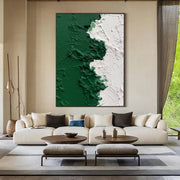 3D-Textured Art | Green White Texture Split