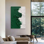 3D-Textured Art | Green White Texture Split