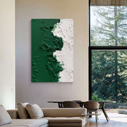 3D-Textured Art | Green White Texture Split
