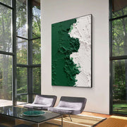 3D-Textured Art | Green White Texture Split