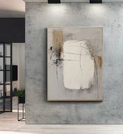 3D-Textured Art | Neutral Block Lines