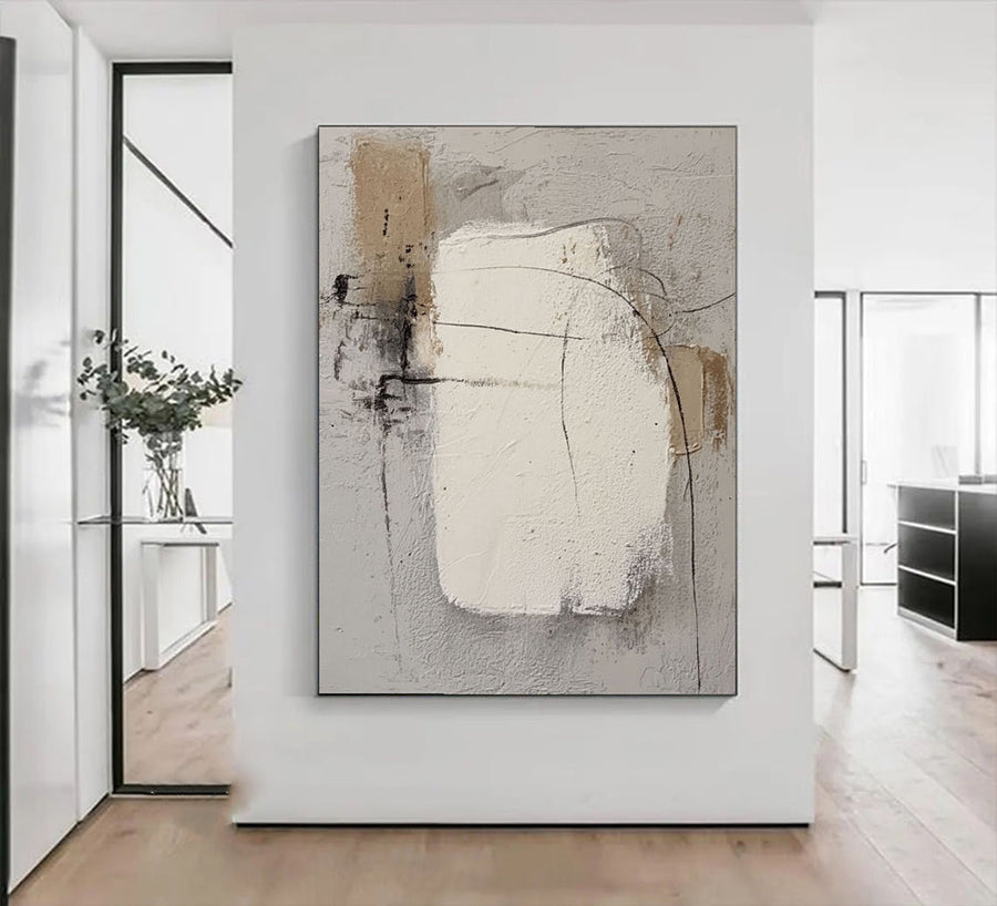 3D-Textured Art | Neutral Block Lines