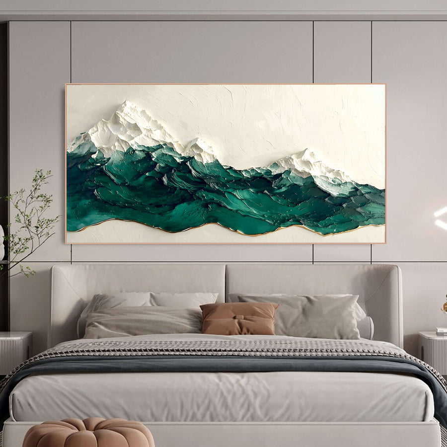 3D-Textured Art | Emerald Mountain Peaks