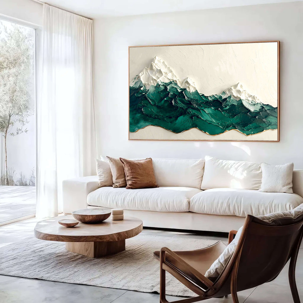 3D-Textured Art | Emerald Mountain Peaks