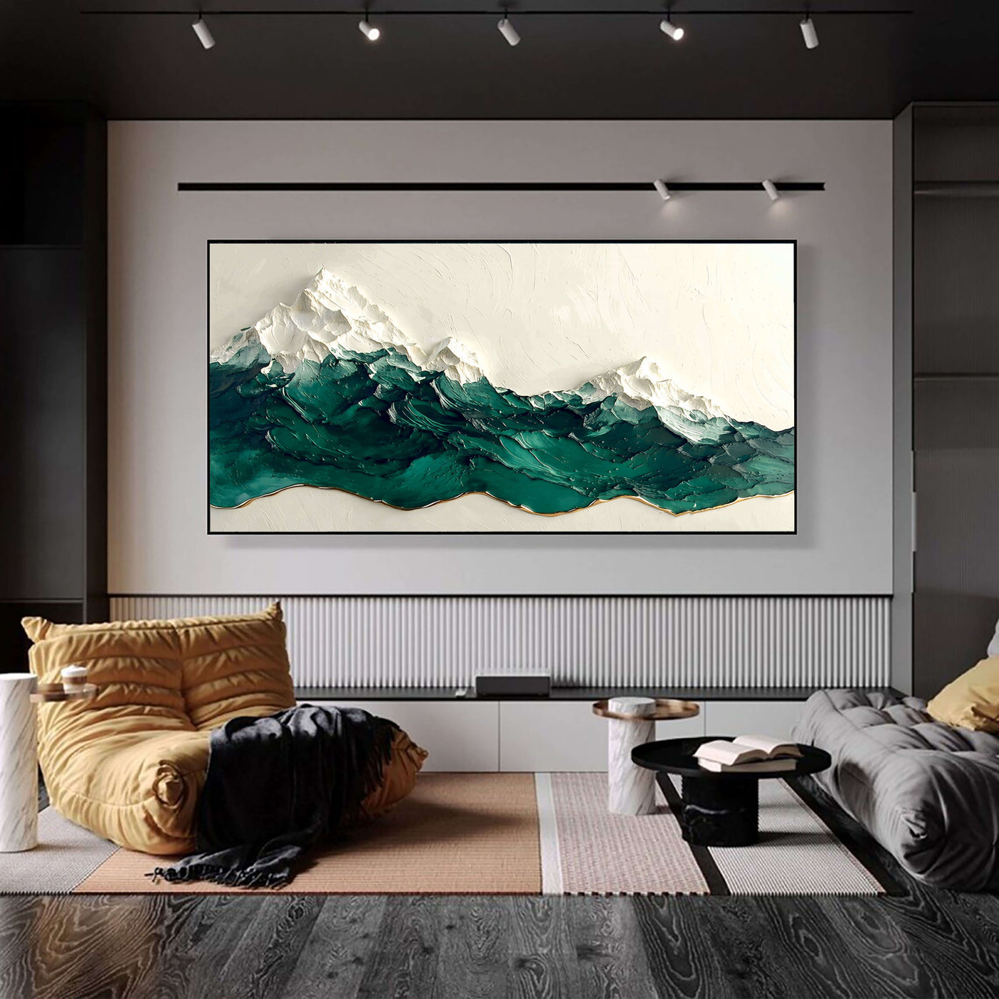 3D-Textured Art | Emerald Mountain Peaks