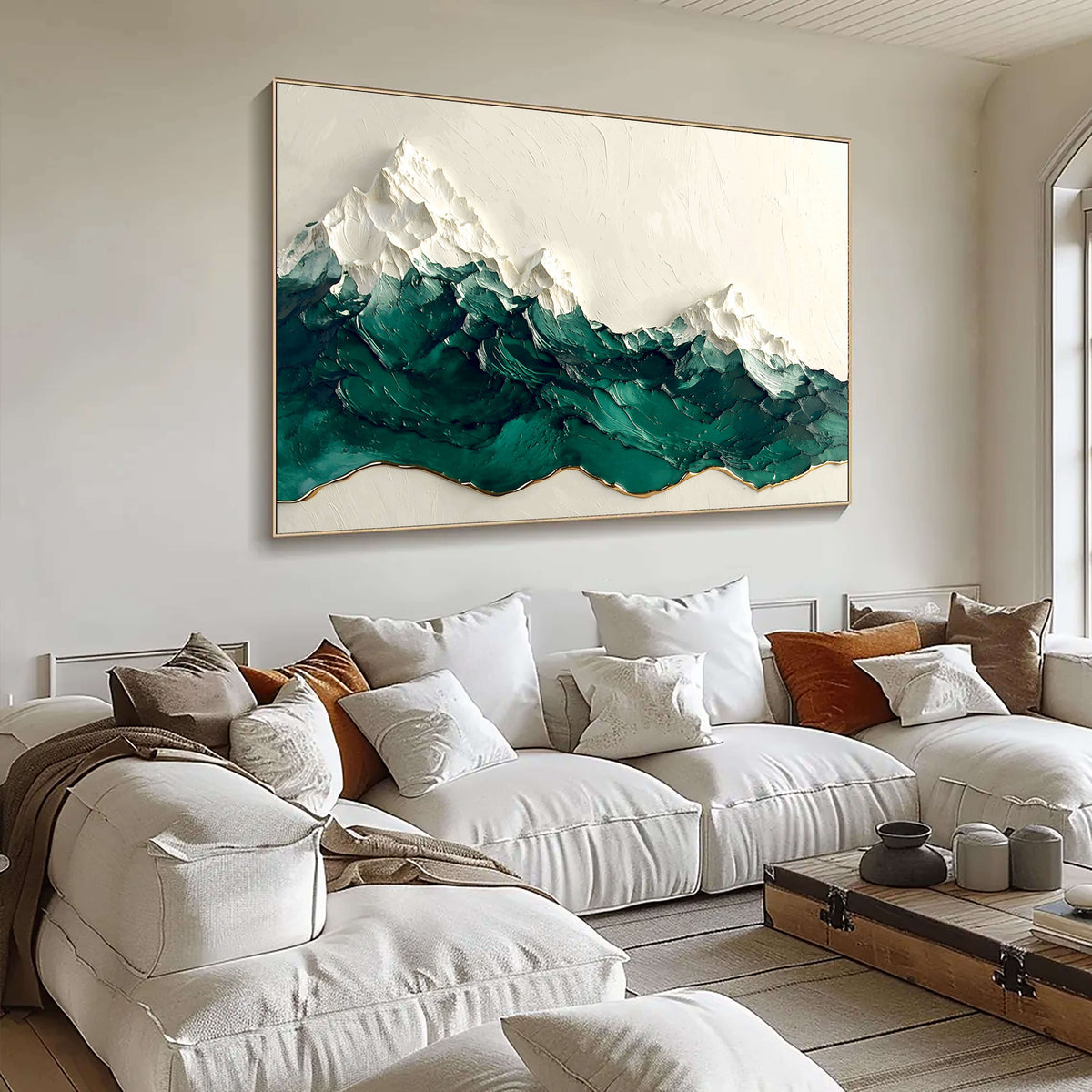 3D-Textured Art | Emerald Mountain Peaks