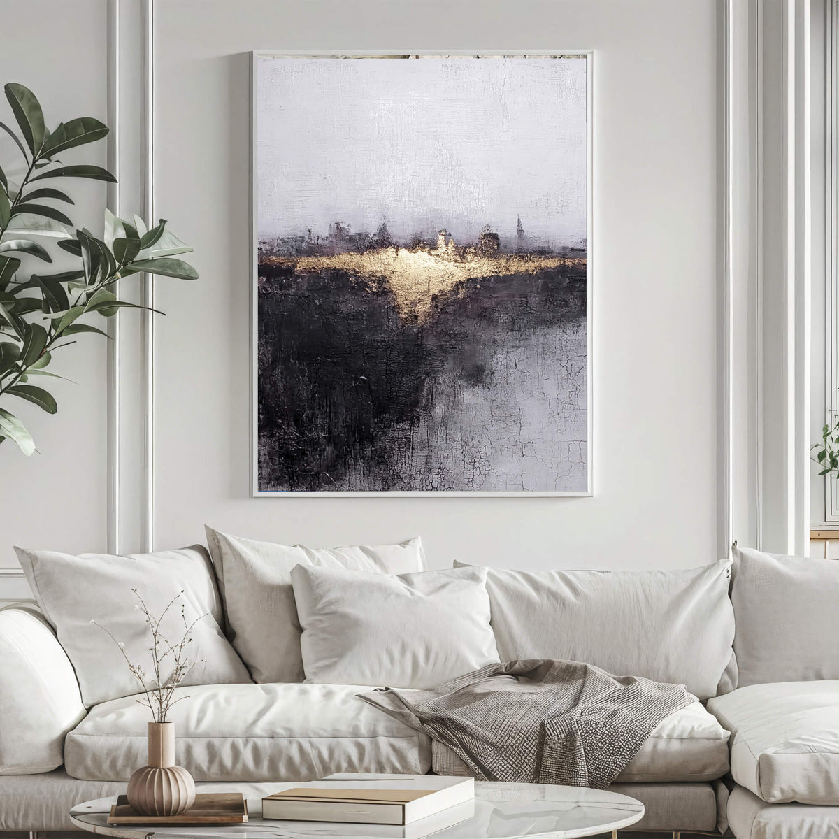 Contemporary Luxe Art | Gilded Skyline Glow