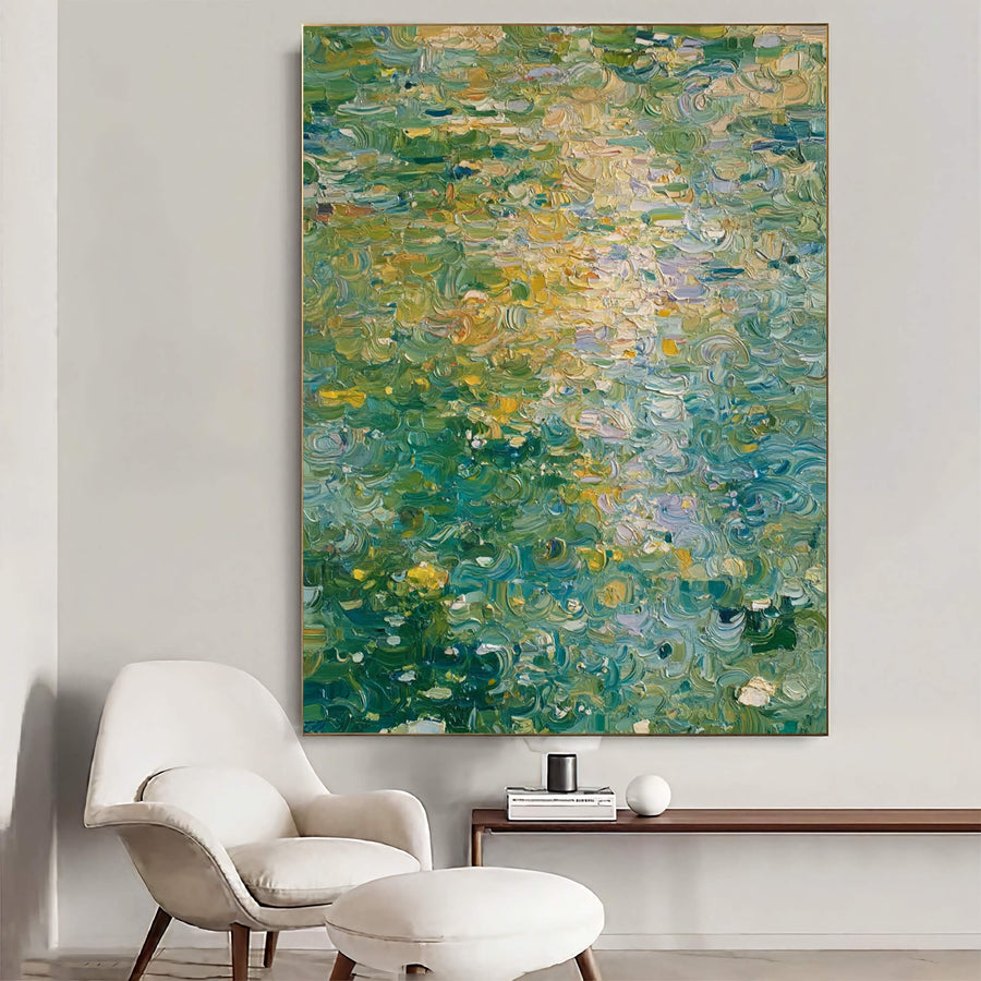 Impressionist Art | Emerald Water Glow