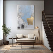 Contemporary Luxe Art | Gilded Blue Collage