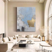 Contemporary Luxe Art | Gilded Blue Collage