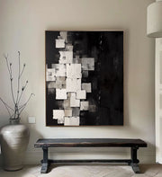 Wabi-Sabi Art | Weathered Monochrome Mosaic