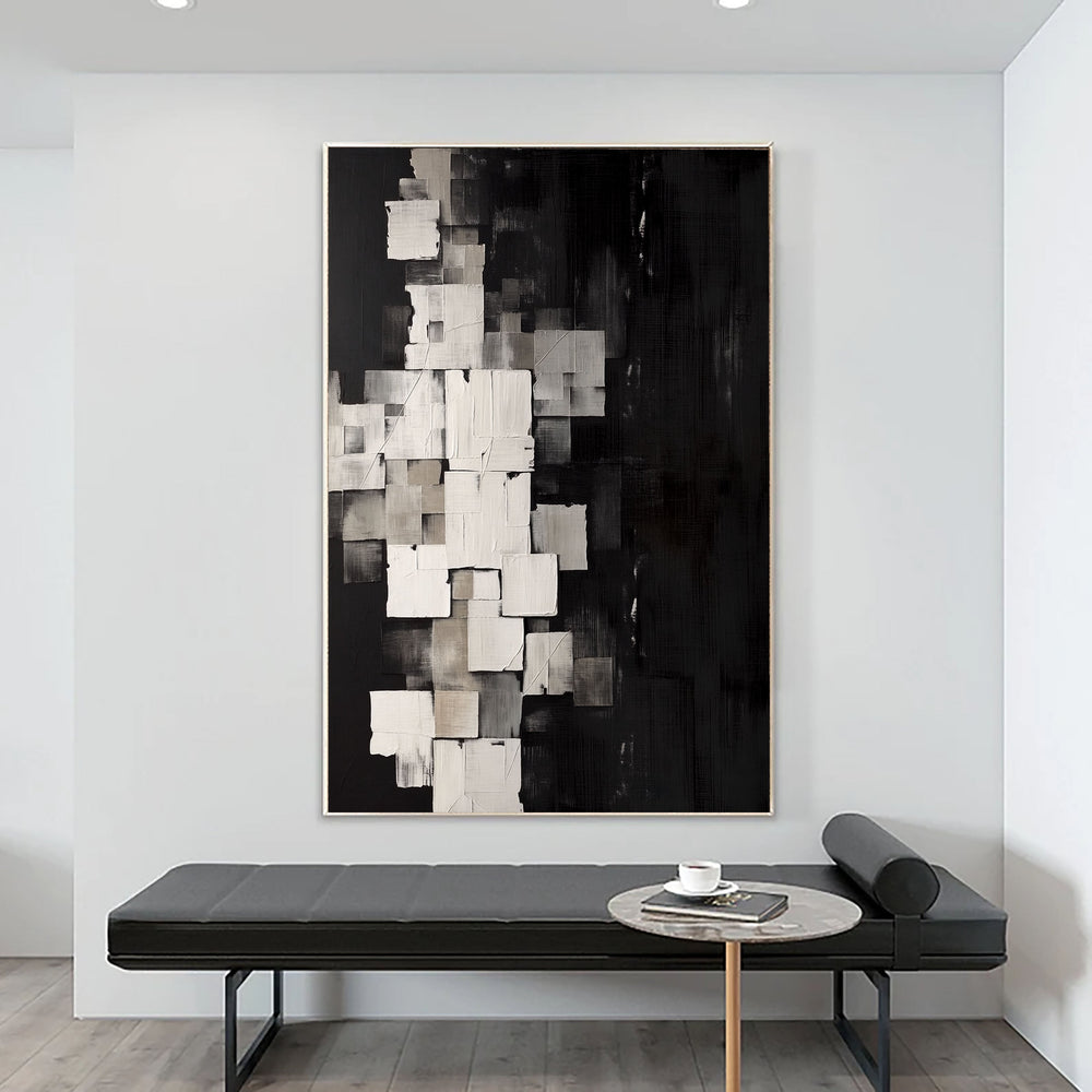 Wabi-Sabi Art | Weathered Monochrome Mosaic