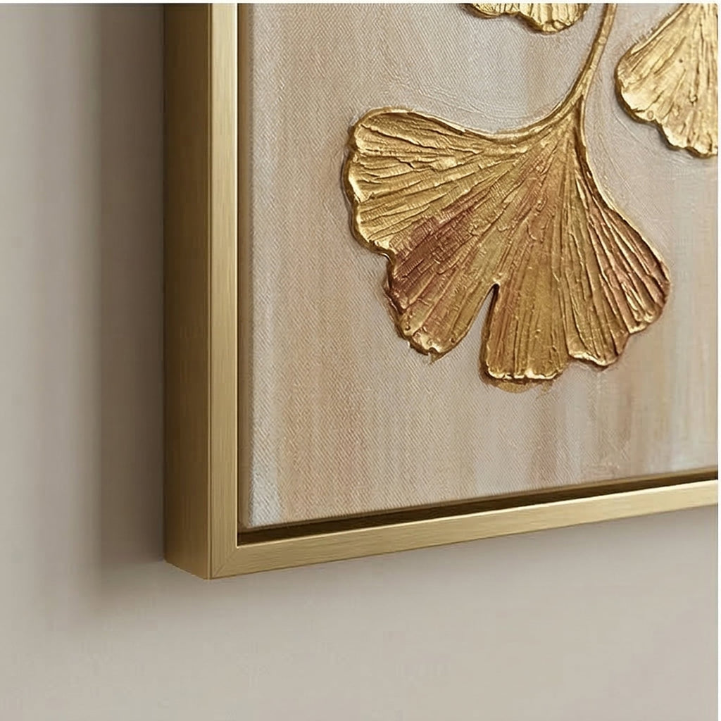 Contemporary Luxe Art | Gilded Ginkgo Cascade