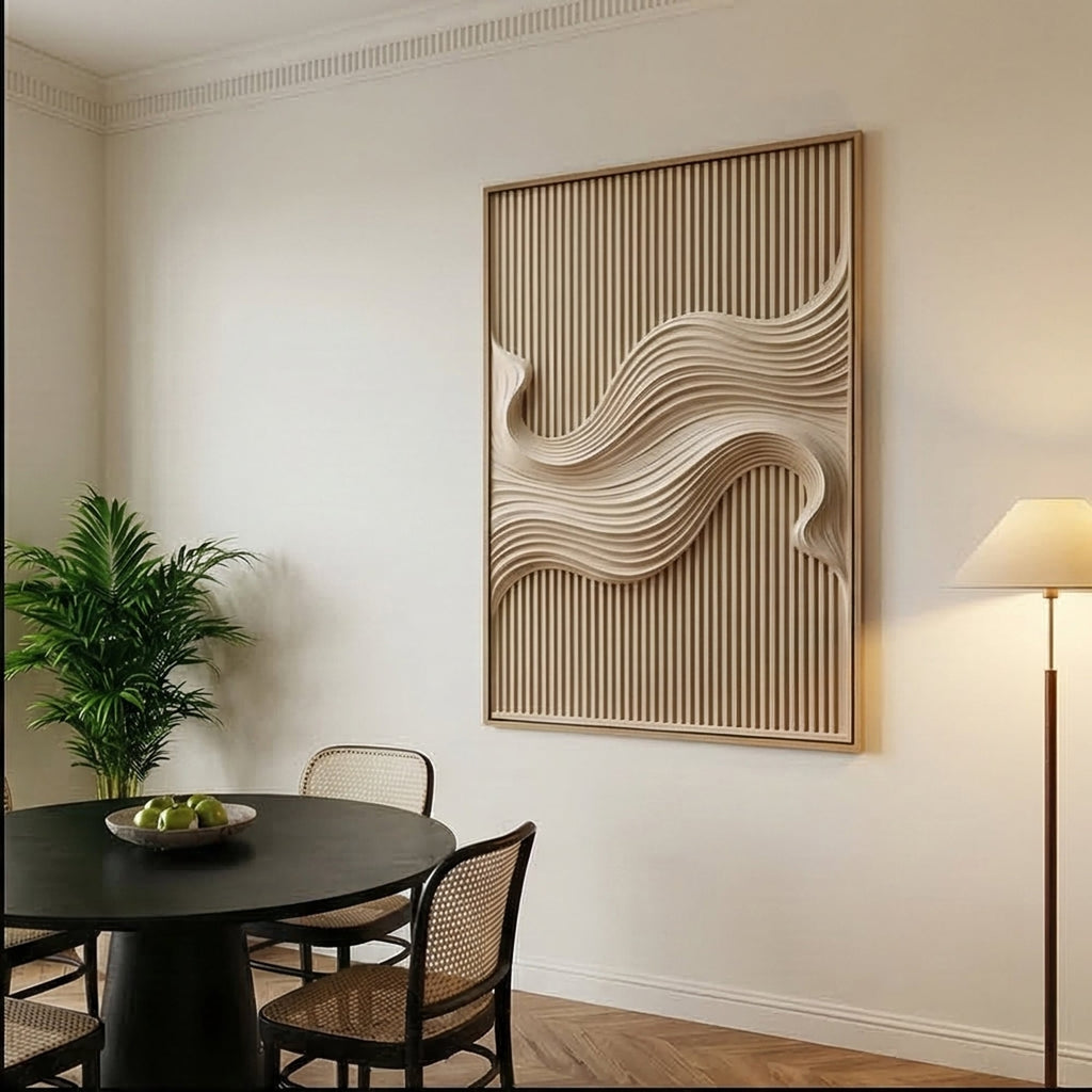 3D-Textured Art | Ivory Drift Line