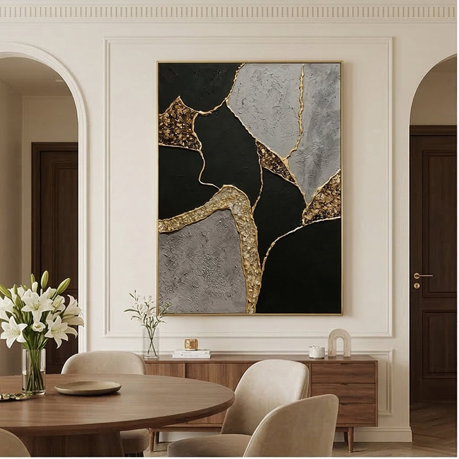 Contemporary Luxe Art | Gilded Stone Divide
