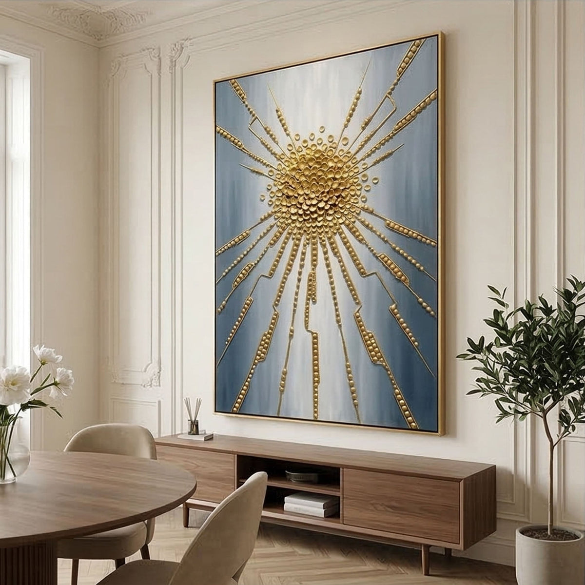 Contemporary Luxe Art | Radiant Golden Burst